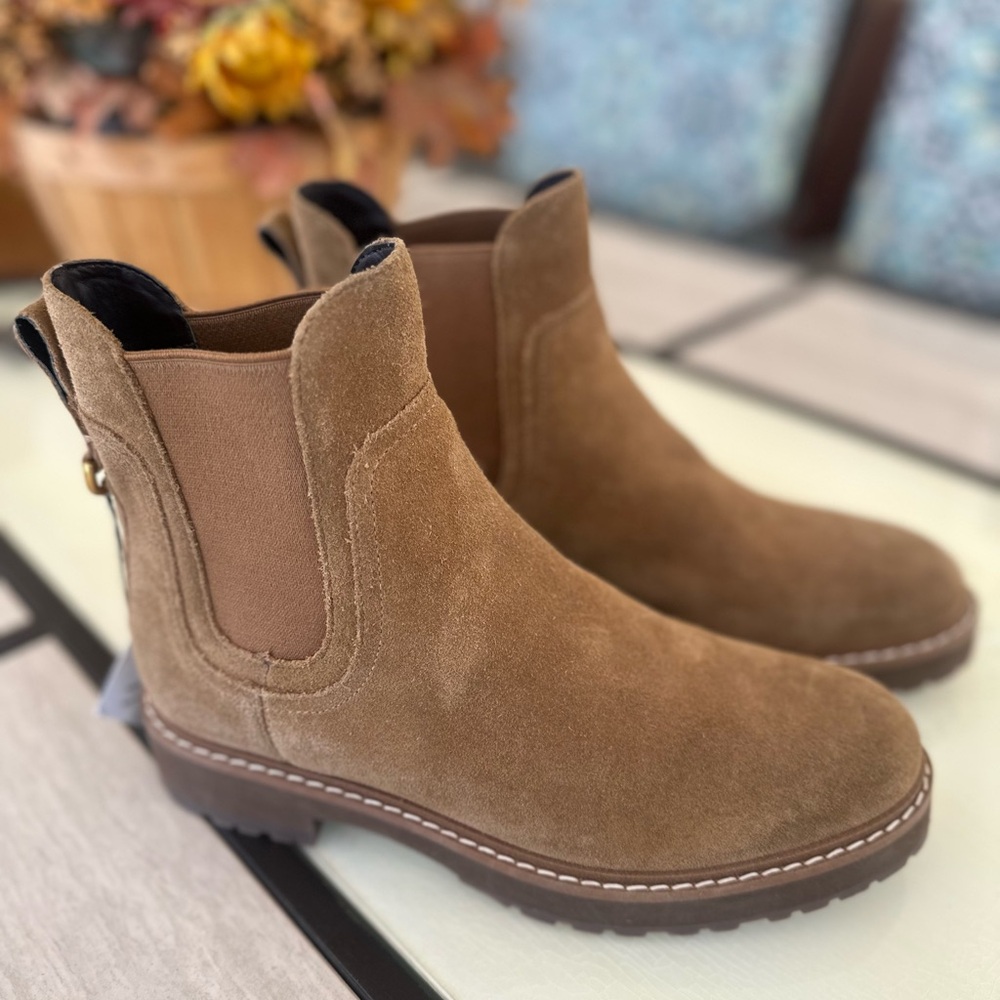 Cole Haan Women's Suede Chelsea Booties - Tan